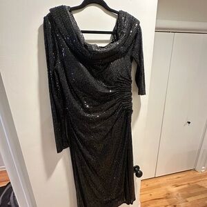 Mac Duggal Black Sequin Gown